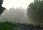 CSX siding in the early morning fog